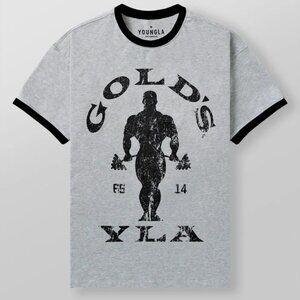 YoungLA 4009 - Golds Gym Ringer Tee (X-Large/Grey)